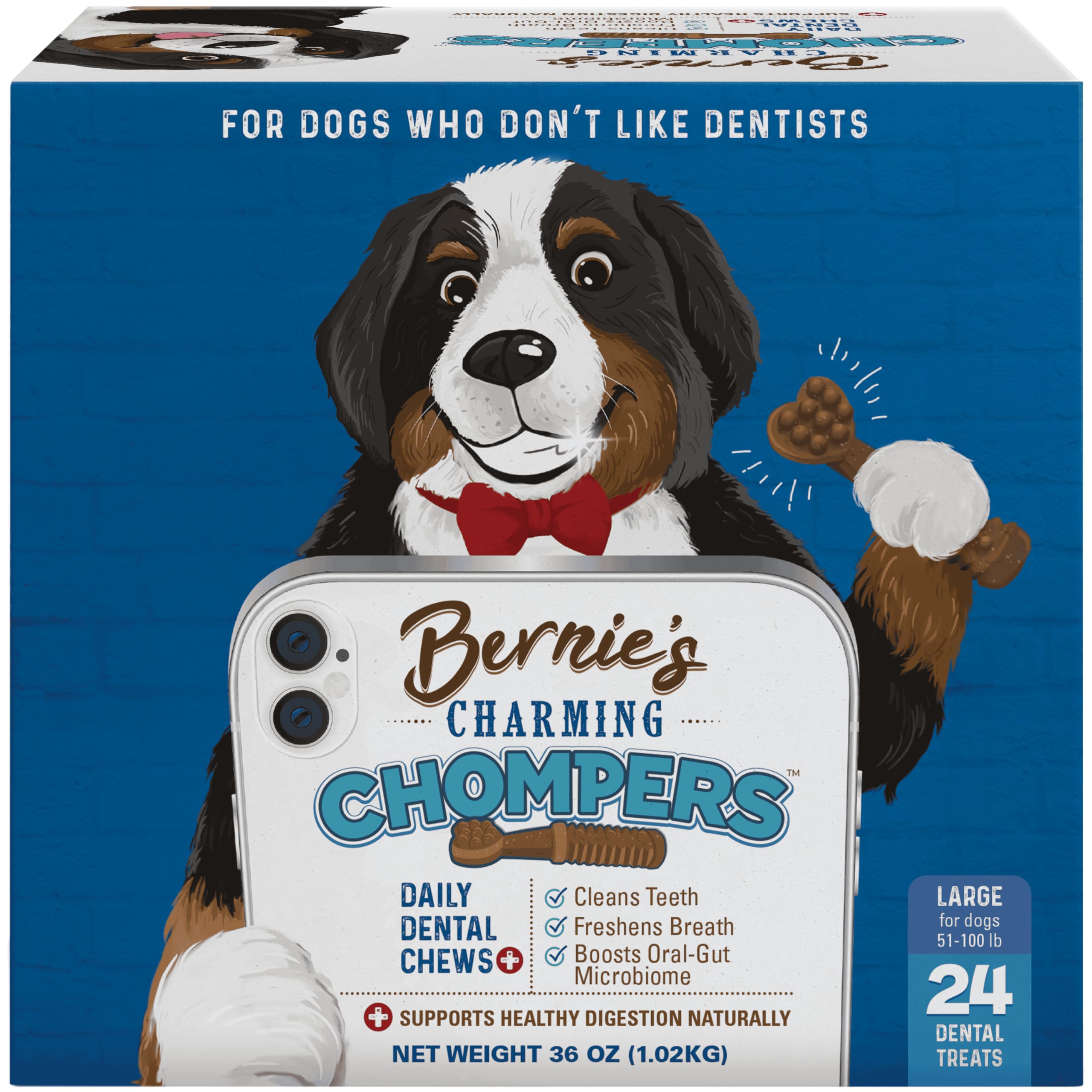 Amazon.com : Bernie's Charming Chompers - Daily Dental Chews for